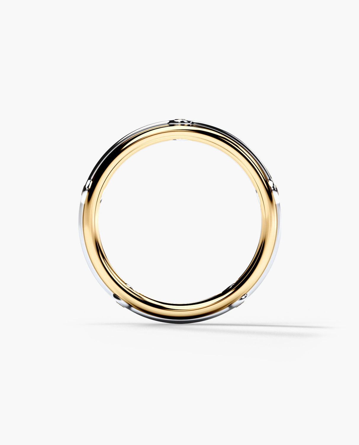 REED Two Tone Gold Wedding Ring with 0.20ct Black Diamonds