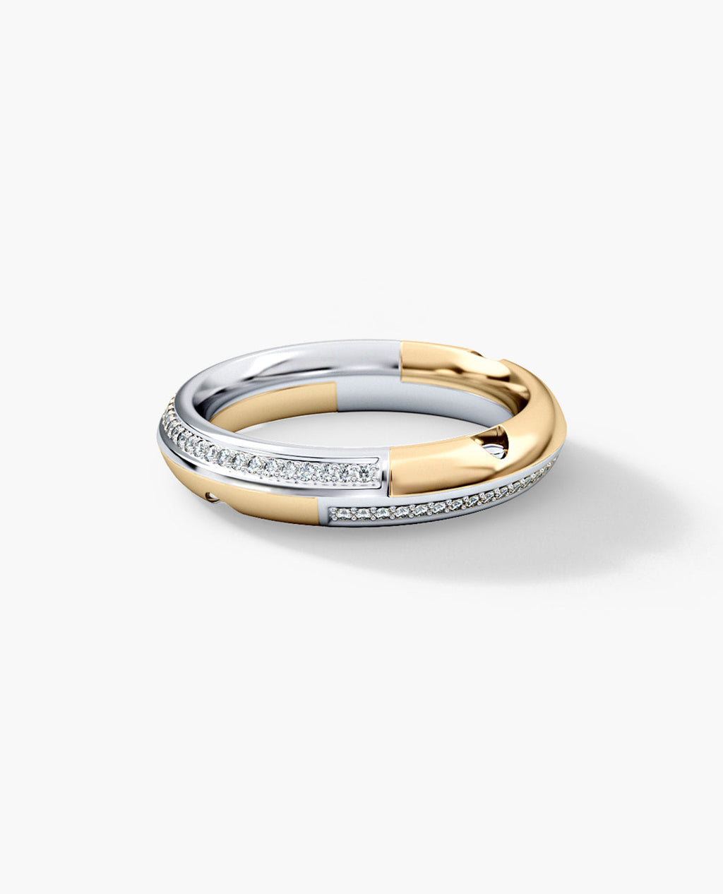SANTA CRUZ Two Tone Gold Wedding Ring with 0.35ct Diamonds