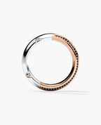SANTA CRUZ Two Tone Gold Wedding Ring with 0.35ct Black Diamonds