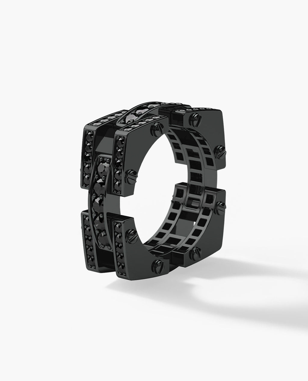 BINGHAM EverBlak Gold Square Ring with 2.15ct Black Diamonds