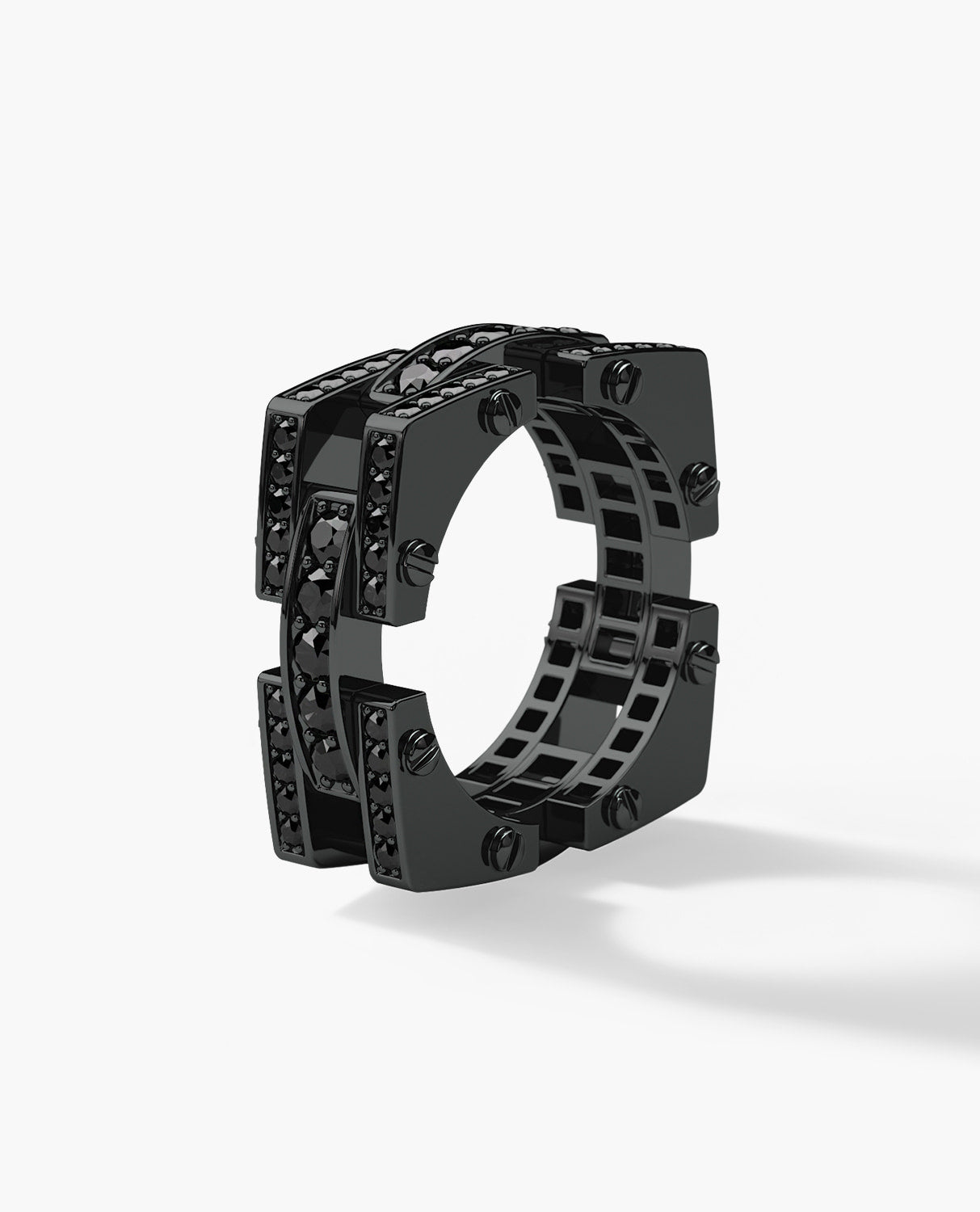 BINGHAM EverBlak Gold Square Ring with 2.15ct Black Diamonds