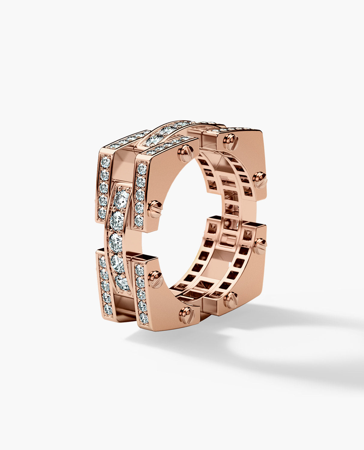 BINGHAM Gold Square Ring with 2.15ct Diamonds