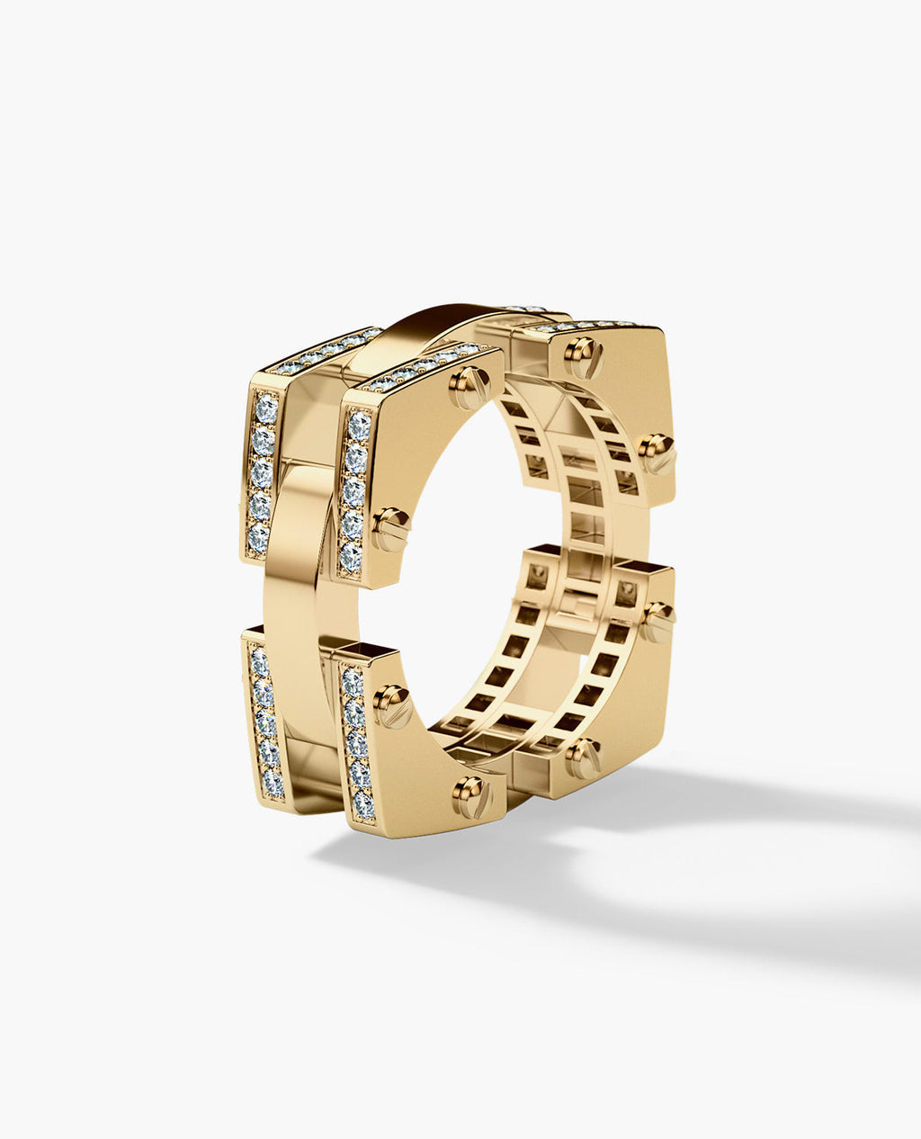 BINGHAM Gold Square Ring with 1.05ct Diamonds