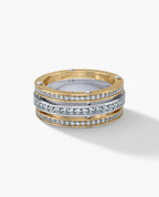 BREWER Two-Tone Gold Wedding Band with 3.10ct Diamonds