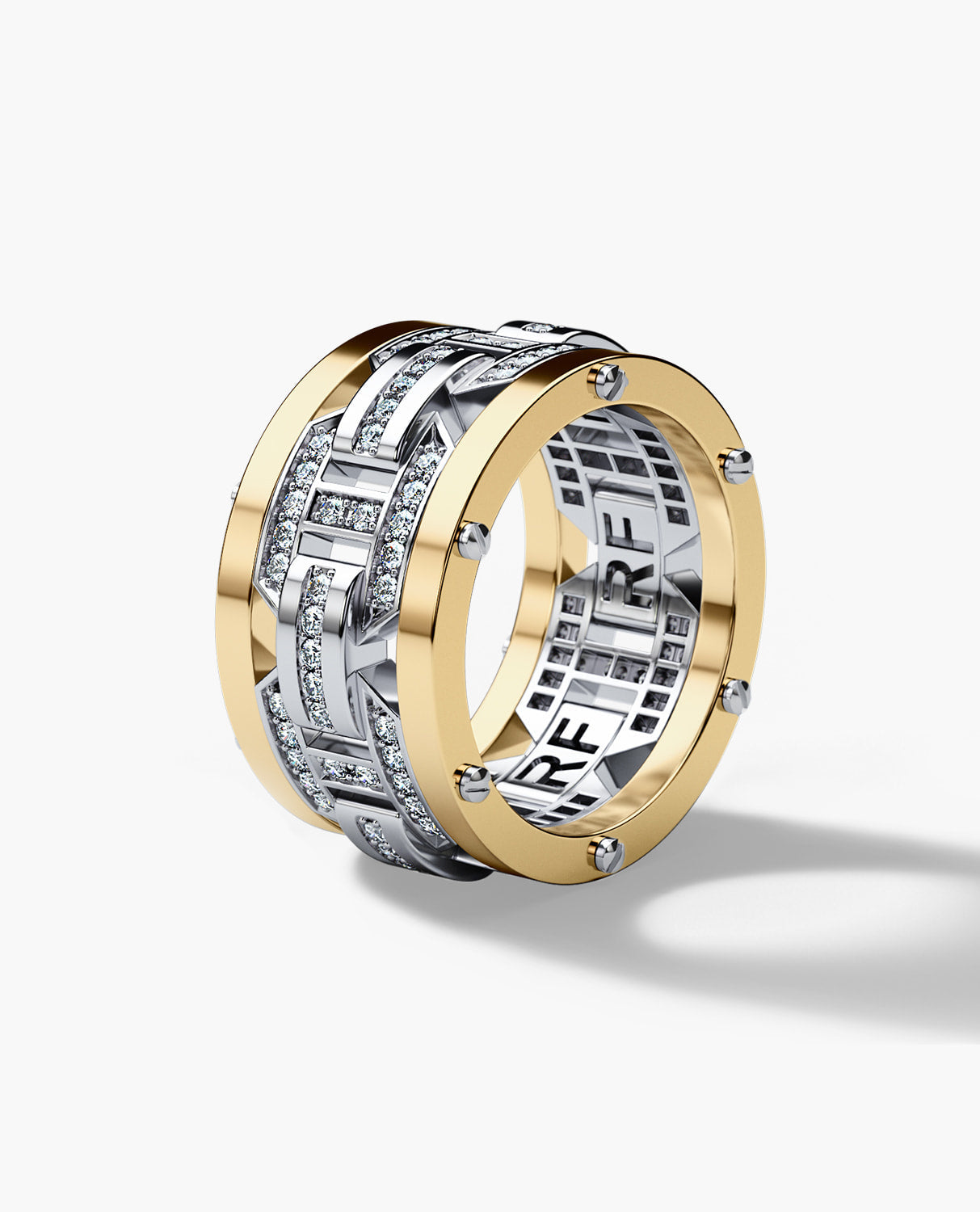 BRIGGS Two-Tone Gold Ring with 1.00ct Diamonds - Wide Version