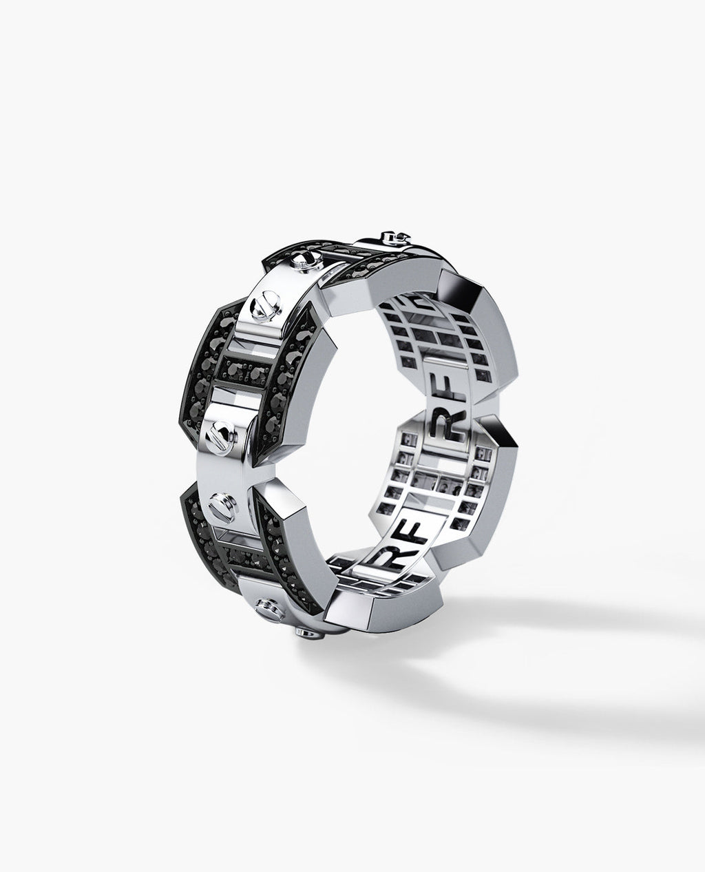 BRIGGS Gold Ring with 0.70ct Black Diamonds