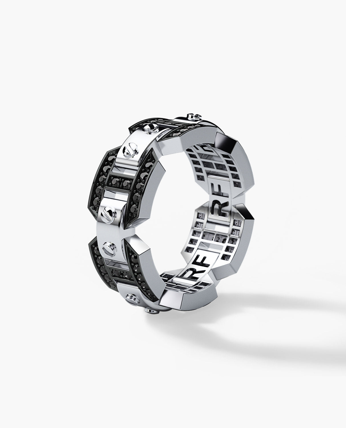 BRIGGS Gold Ring with 0.70ct Black Diamonds