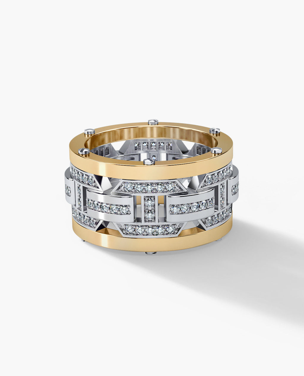 BRIGGS Two-Tone Gold Ring with 1.00ct Diamonds - Wide Version