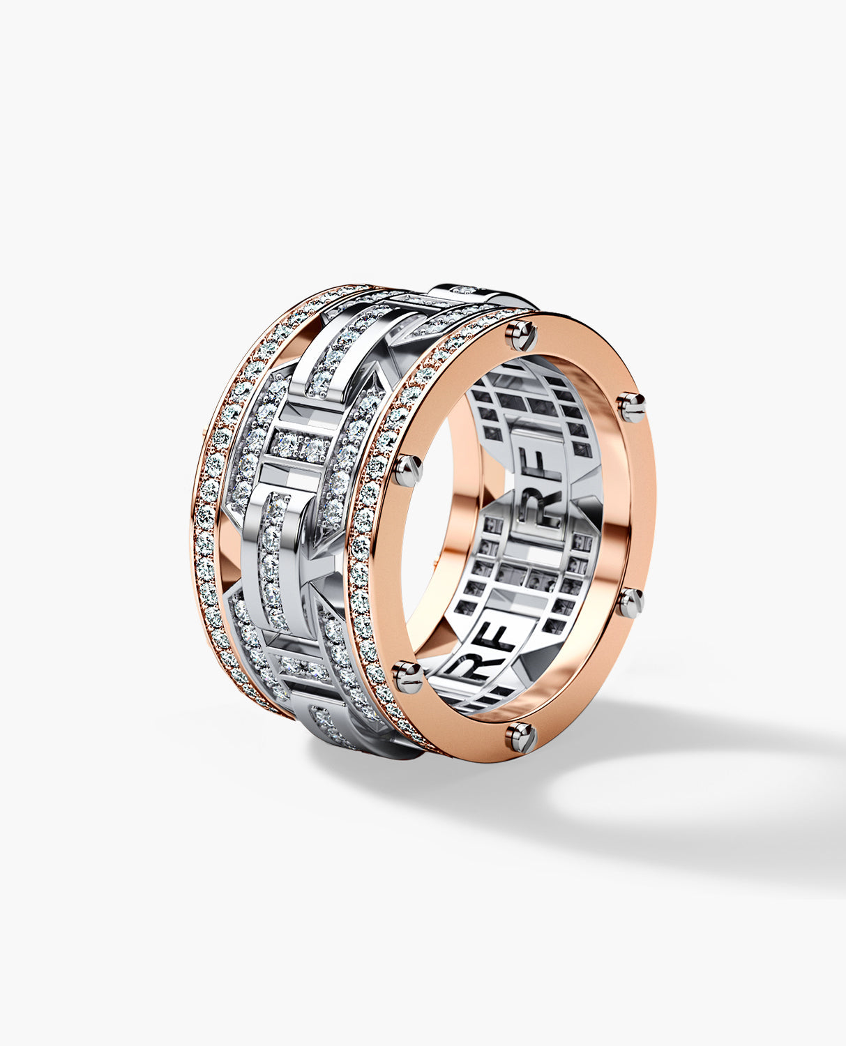 BRIGGS Two-Tone Gold Ring with 2.10ct Diamonds - Wide Version