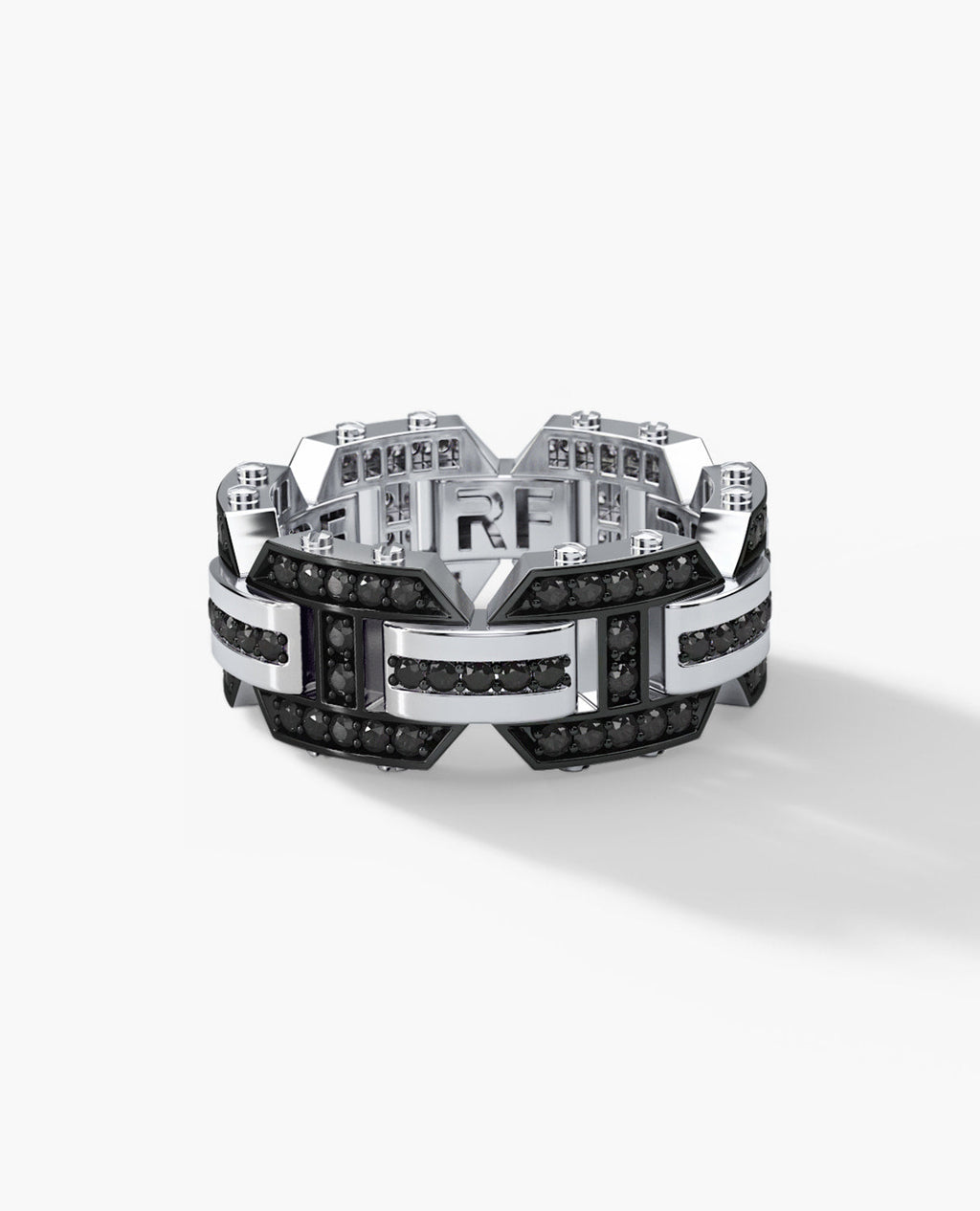 BRIGGS Gold Ring with 1.00ct Black Diamonds