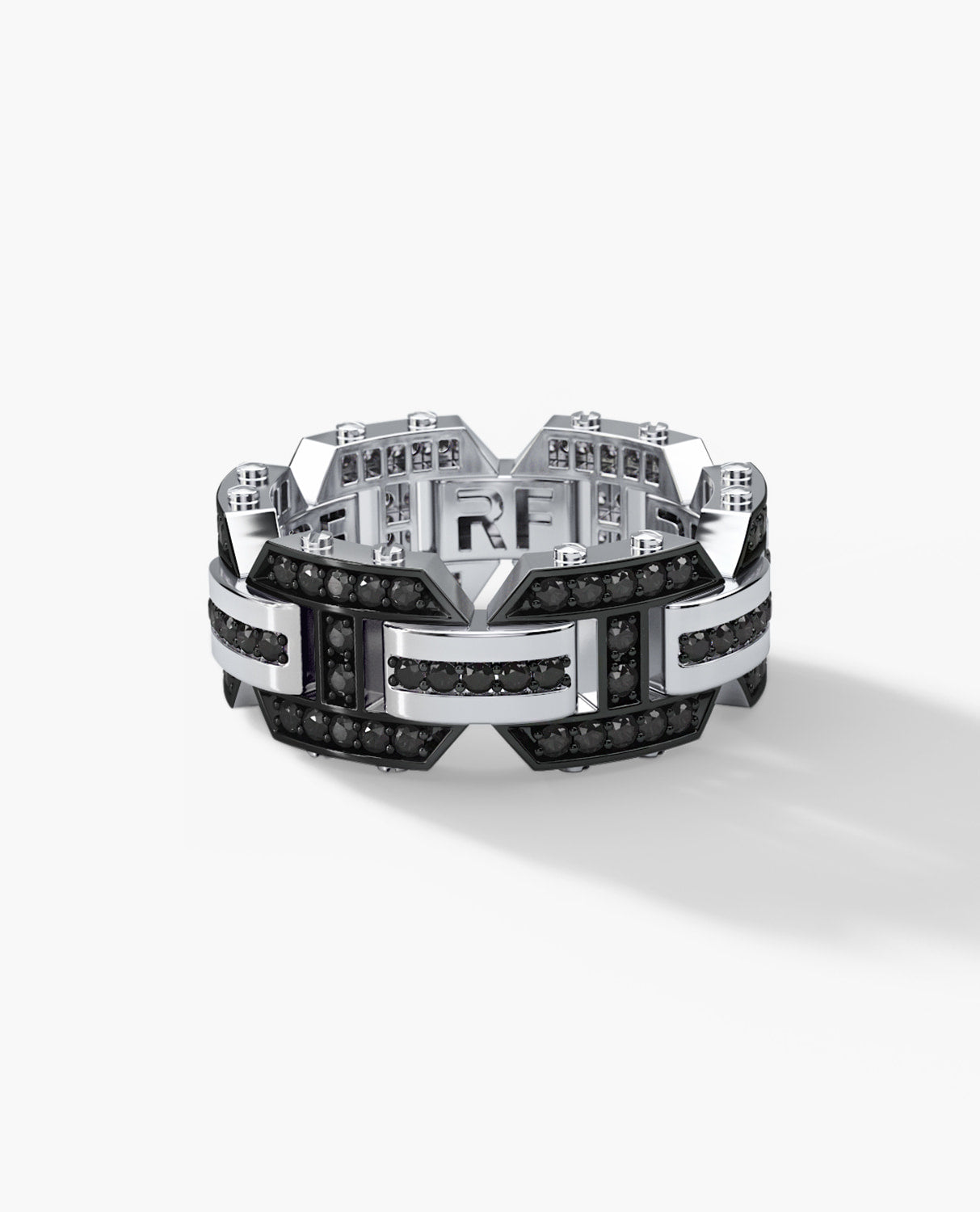 BRIGGS Gold Ring with 1.00ct Black Diamonds