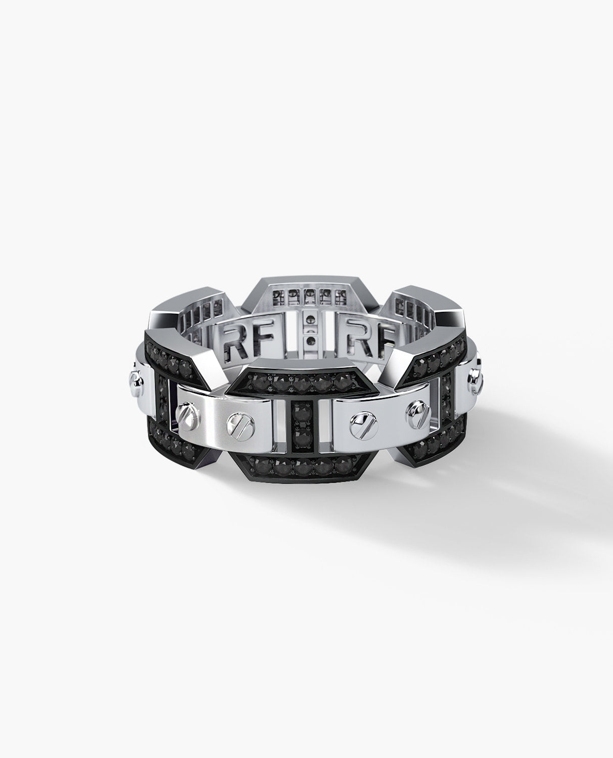 BRIGGS Gold Ring with 0.70ct Black Diamonds