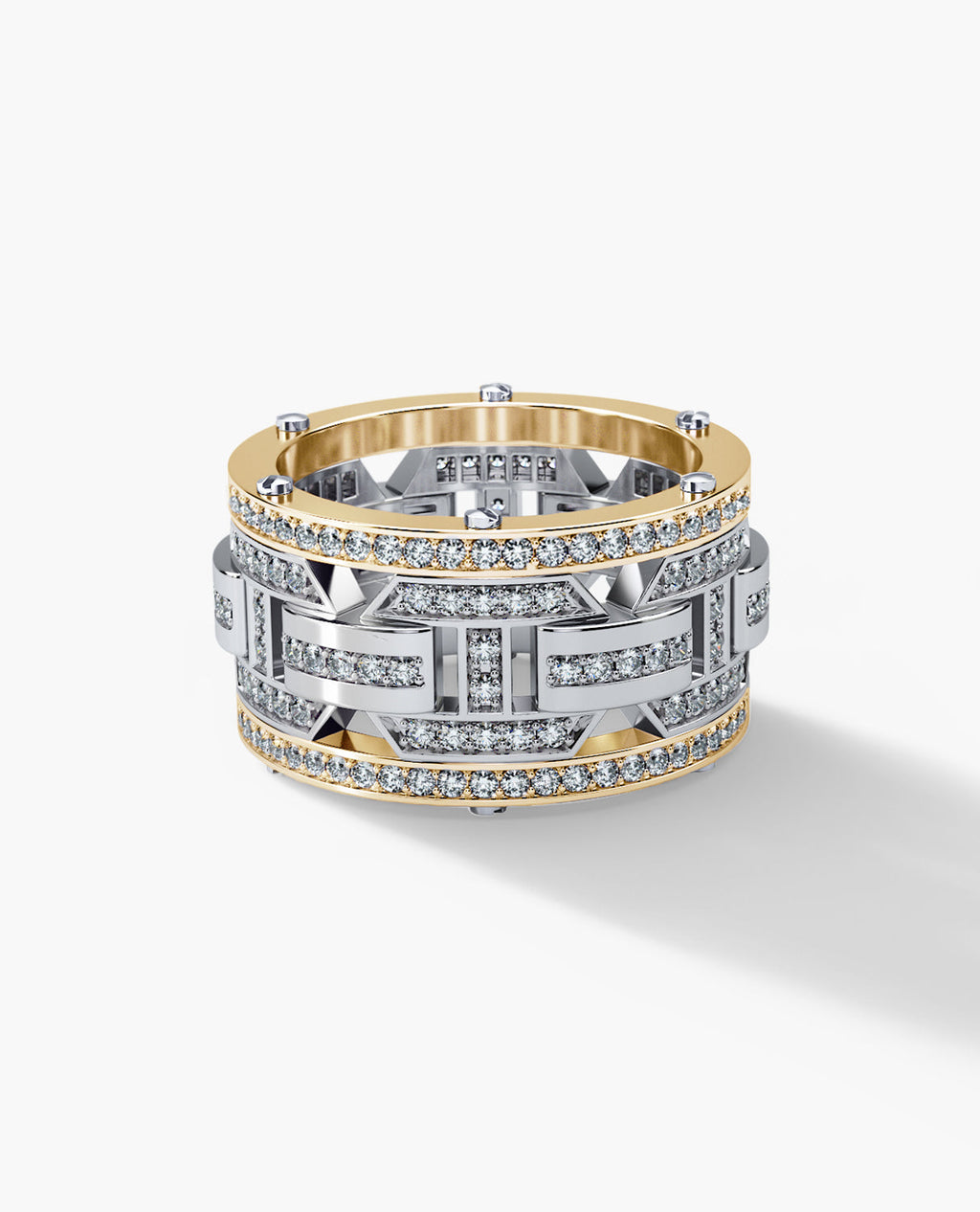 BRIGGS Two-Tone Gold Ring with 2.10ct Diamonds - Wide Version