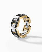 BRIGGS Two-Tone Gold Ring with 0.70ct Black Diamonds