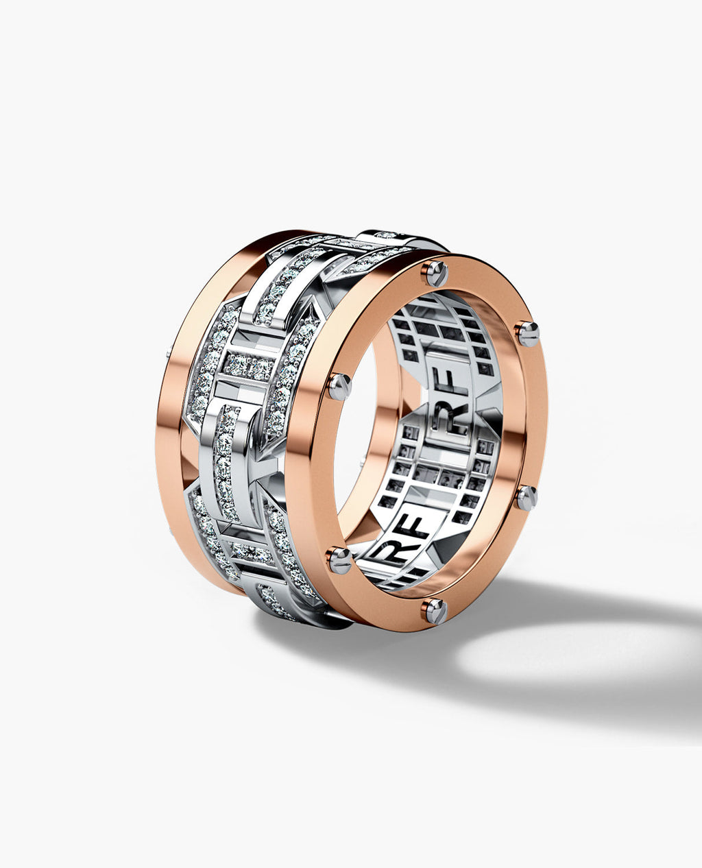 BRIGGS Two-Tone Gold Ring with 1.00ct Diamonds - Wide Version
