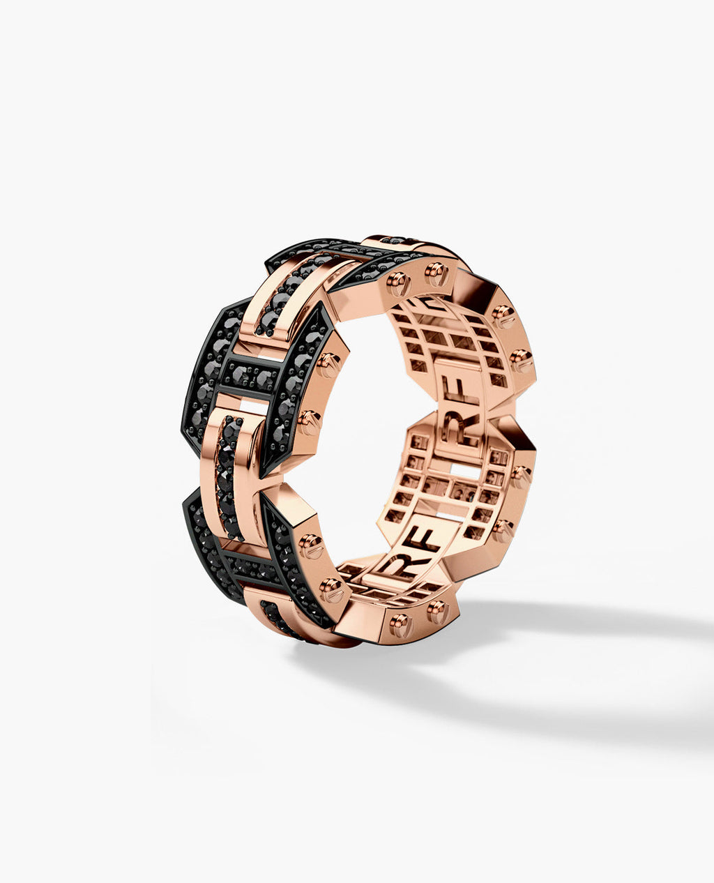 BRIGGS Gold Ring with 1.00ct Black Diamonds
