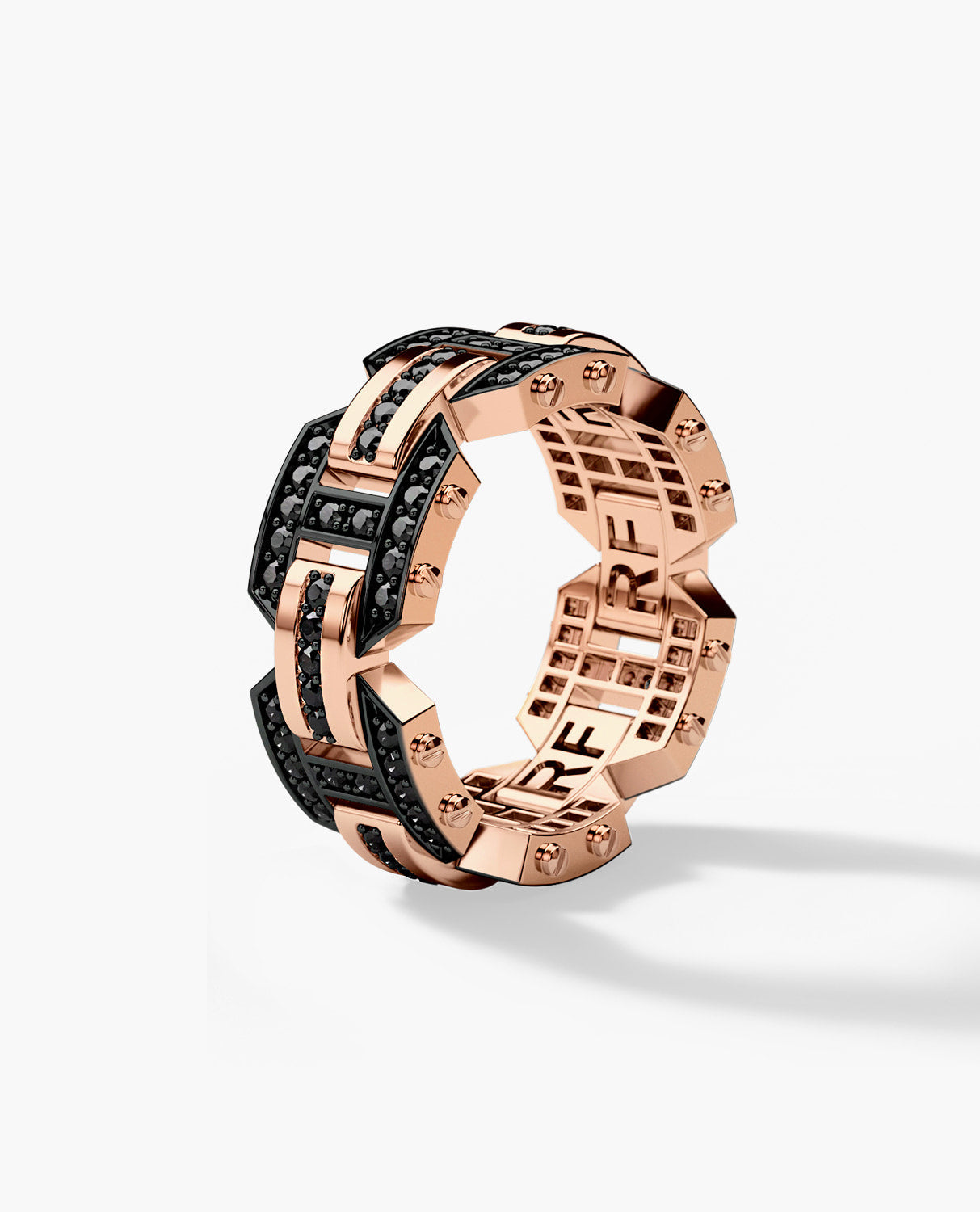 BRIGGS Gold Ring with 1.00ct Black Diamonds