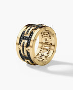 BRIGGS Gold Ring with 1.00ct Black Diamonds - Wide Version