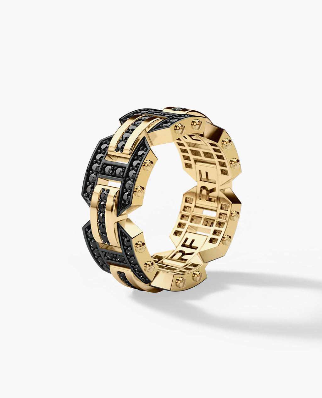 BRIGGS Gold Ring with 1.00ct Black Diamonds