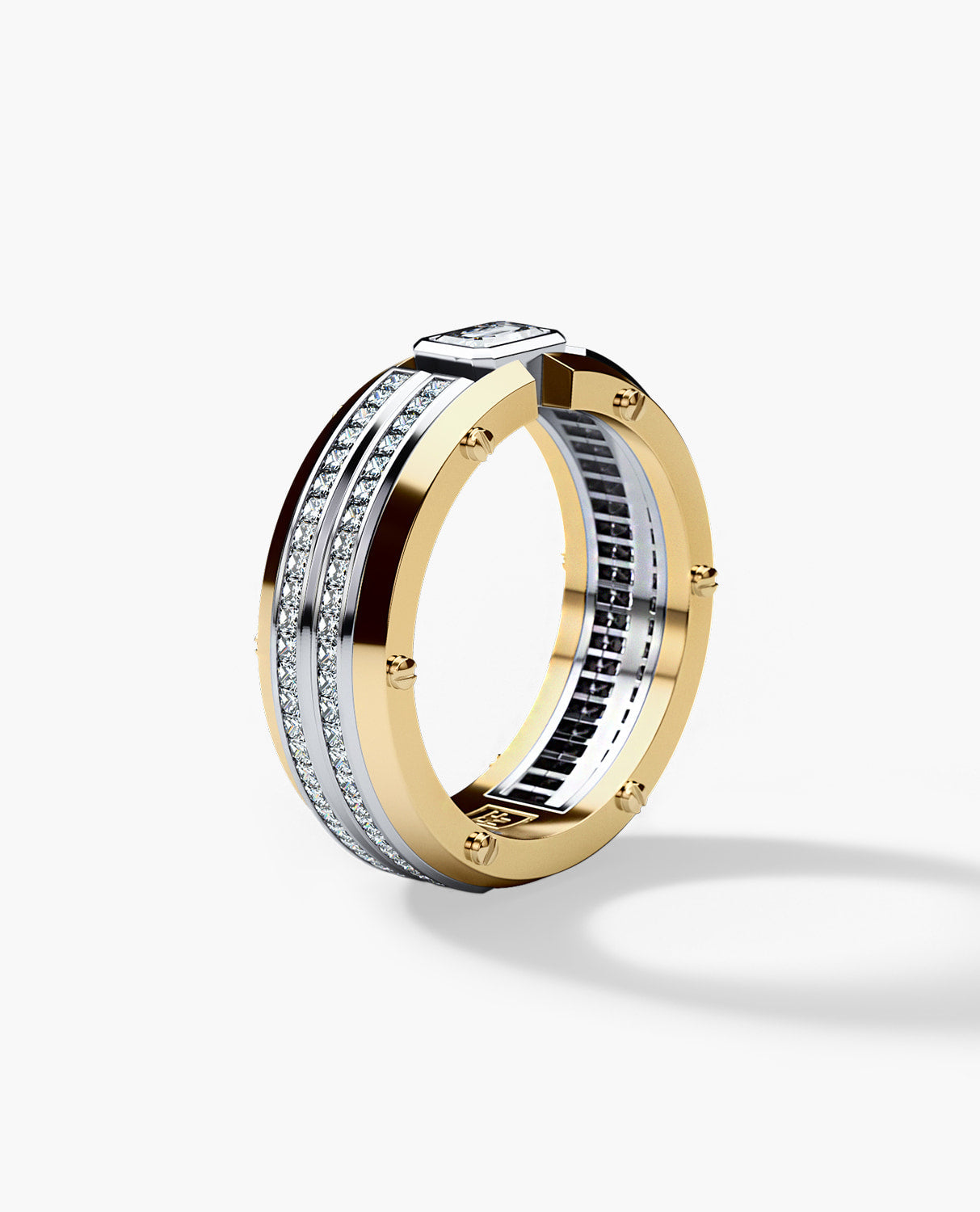 CLEBURNE Two-Tone Gold Statement Ring with 1.95ct Diamonds