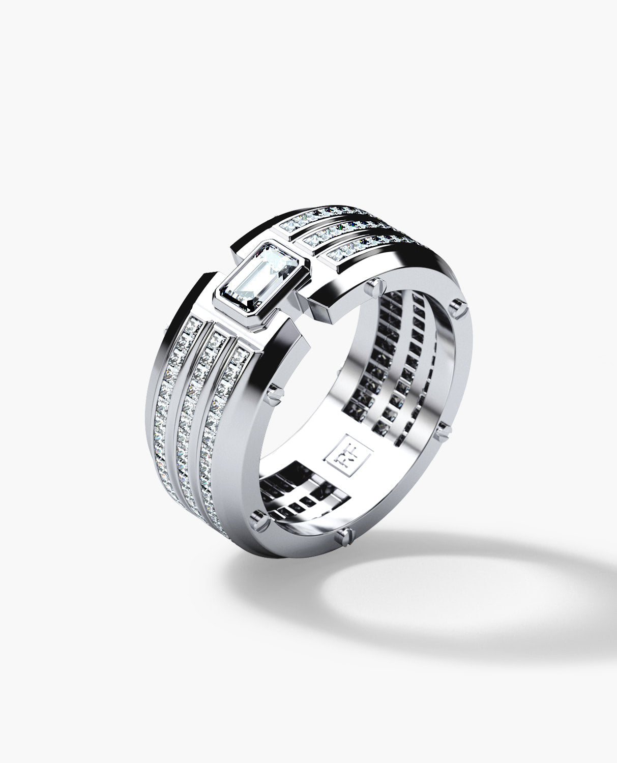 CLEBURNE Gold Statement Ring with 2.70ct Diamonds - Wide Version