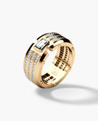 CLEBURNE Gold Statement Ring with 2.70ct Diamonds - Wide Version