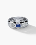 CLEBURNE Gold Statement Ring with 2.20ct Sapphire and Diamonds