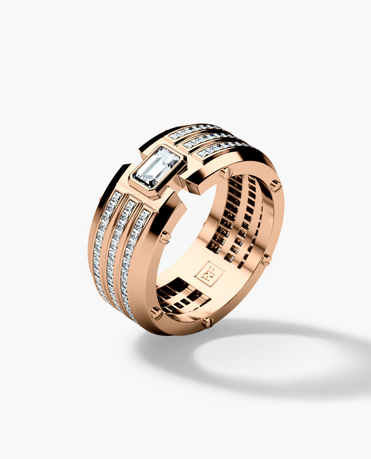 CLEBURNE Gold Statement Ring with 2.70ct Diamonds - Wide Version