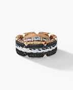 CRISSON Two-Tone Gold Ring with 0.70ct Black Diamonds