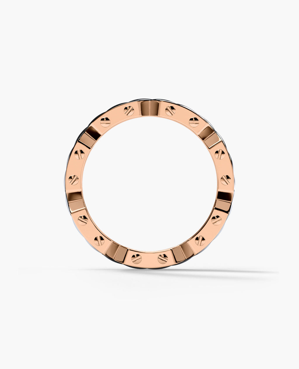 CRISSON Two-Tone Gold Ring with 0.70ct Black Diamonds