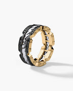 CRISSON Two-Tone Gold Ring with 0.70ct Black Diamonds