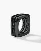 FORT KNOX EverBlak Gold Square Ring with 0.65ct Black Diamonds
