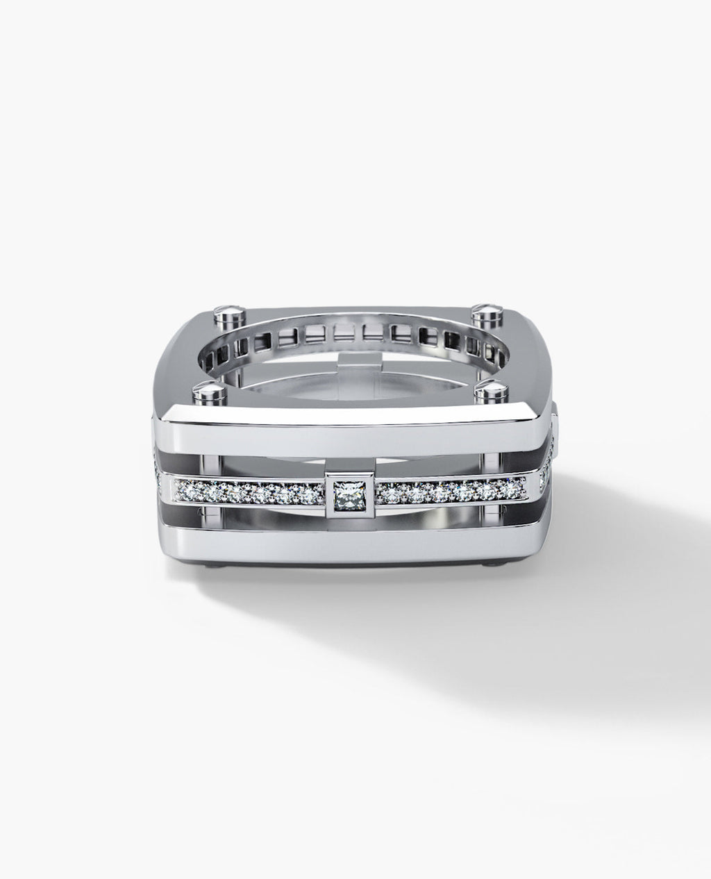 FORT KNOX Gold Square Ring with 0.65ct Diamonds