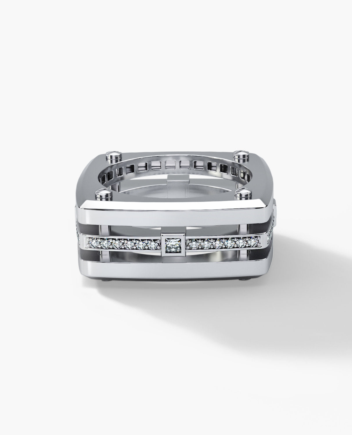 FORT KNOX Gold Square Ring with 0.65ct Diamonds