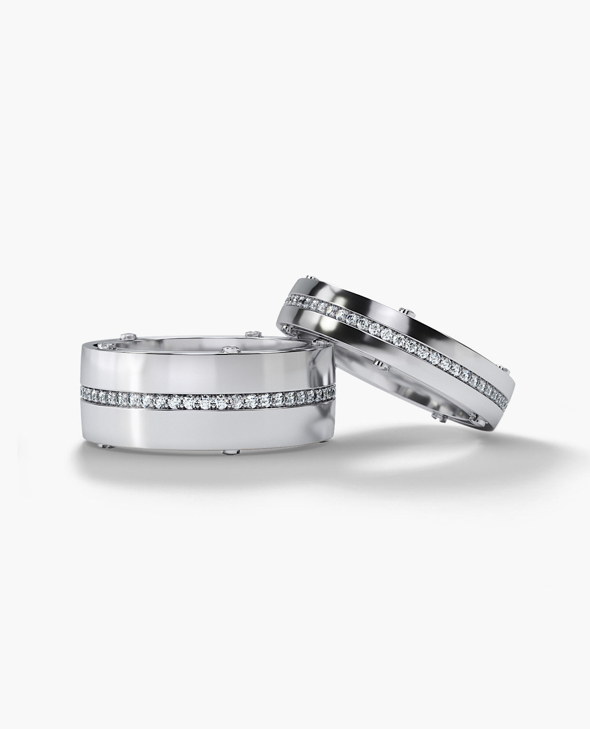 FRANKLIN Gold Matching Diamond Wedding Band Set