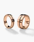FRANKLIN Gold Matching Black Diamond Wedding Band Set