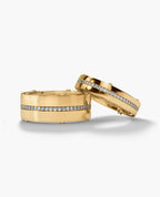 FRANKLIN Gold Matching Diamond Wedding Band Set