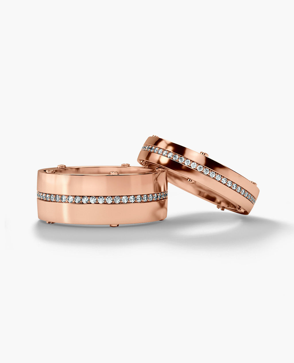 FRANKLIN Gold Matching Diamond Wedding Band Set