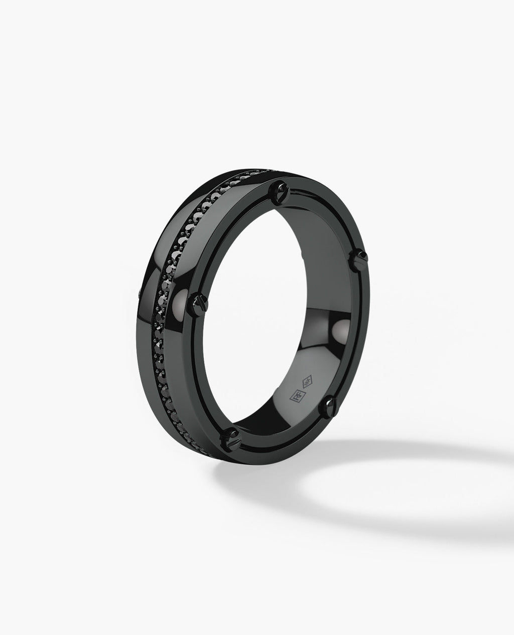 FRANKLIN Comfort Fit EverBlak Black Gold Ring with 0.50ct Black Diamonds - 5mm