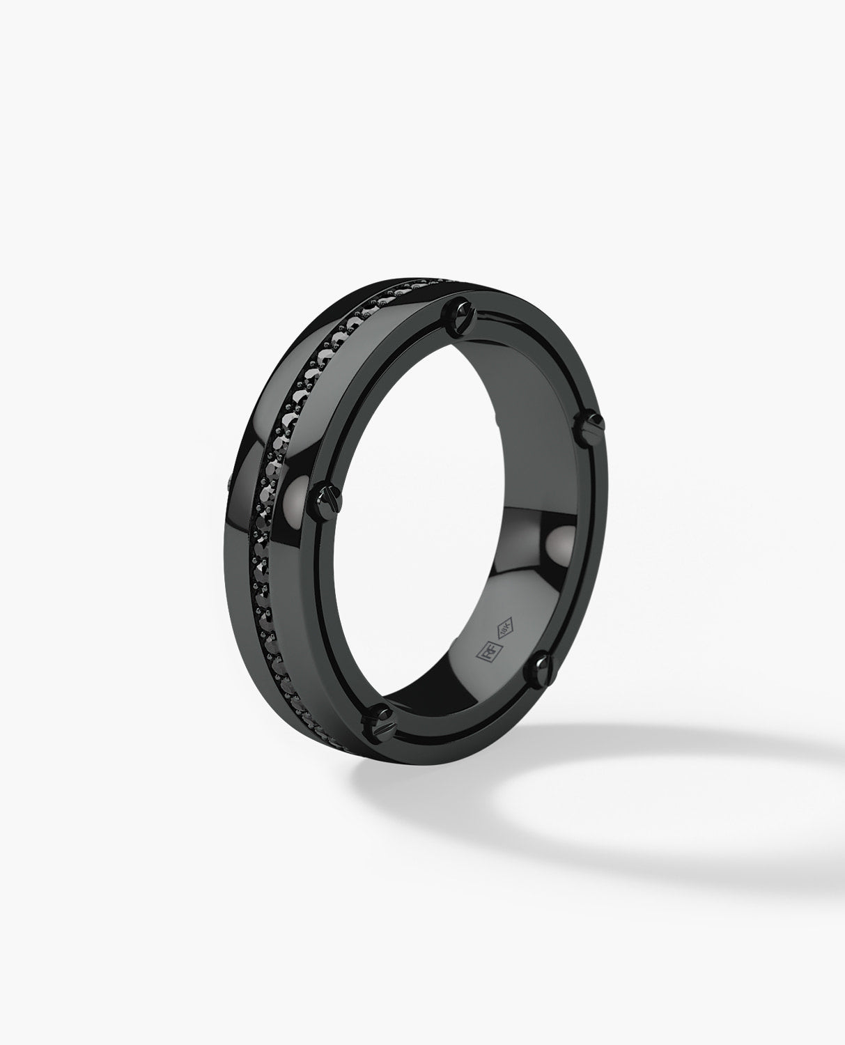 FRANKLIN Comfort Fit EverBlak Black Gold Ring with 0.50ct Black Diamonds - 5mm