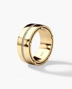 FRANKLIN Comfort Fit Gold Ring with 0.50ct Diamonds - 9mm - Wide Version