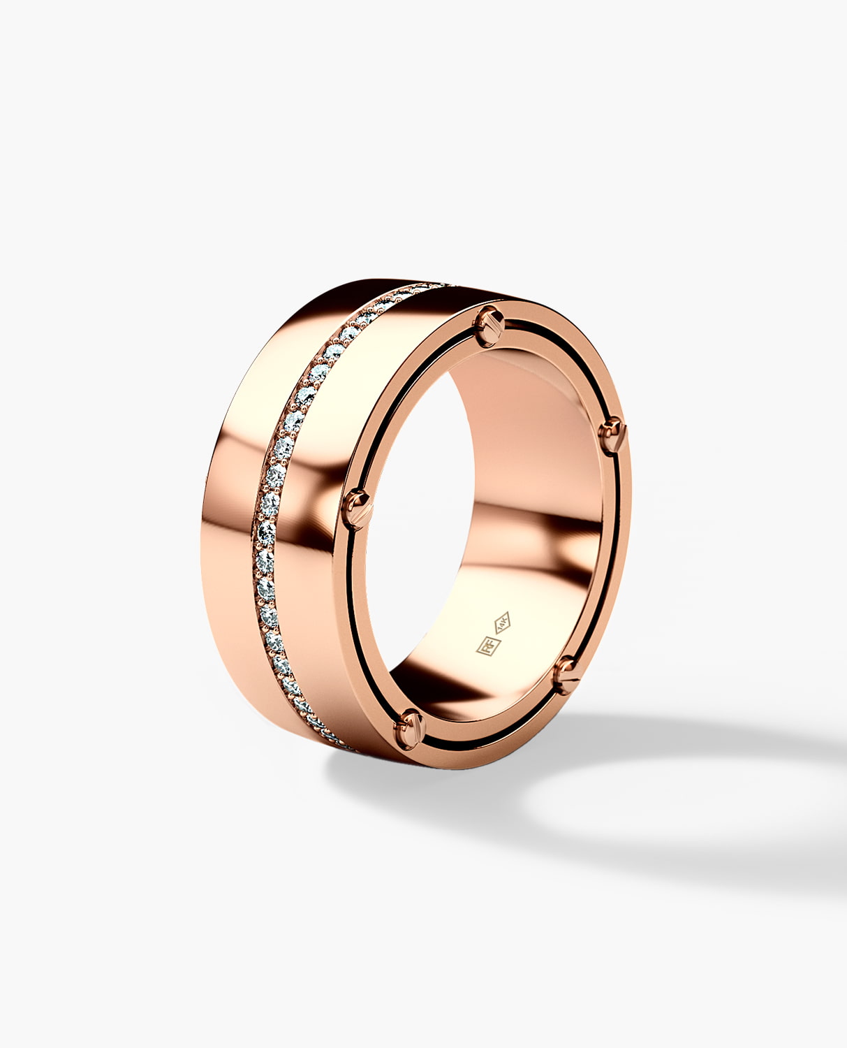 FRANKLIN Comfort Fit Gold Ring with 0.50ct Diamonds - 9mm - Wide Version