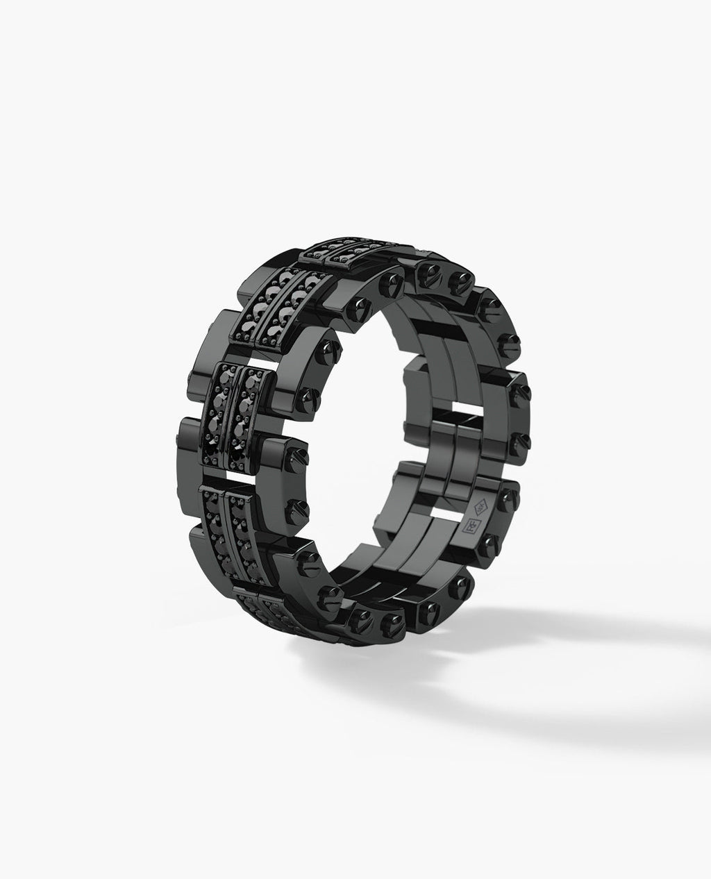 GETCHELL EverBlak Black Gold Ring with 0.80ct Black Diamonds - Wide Version