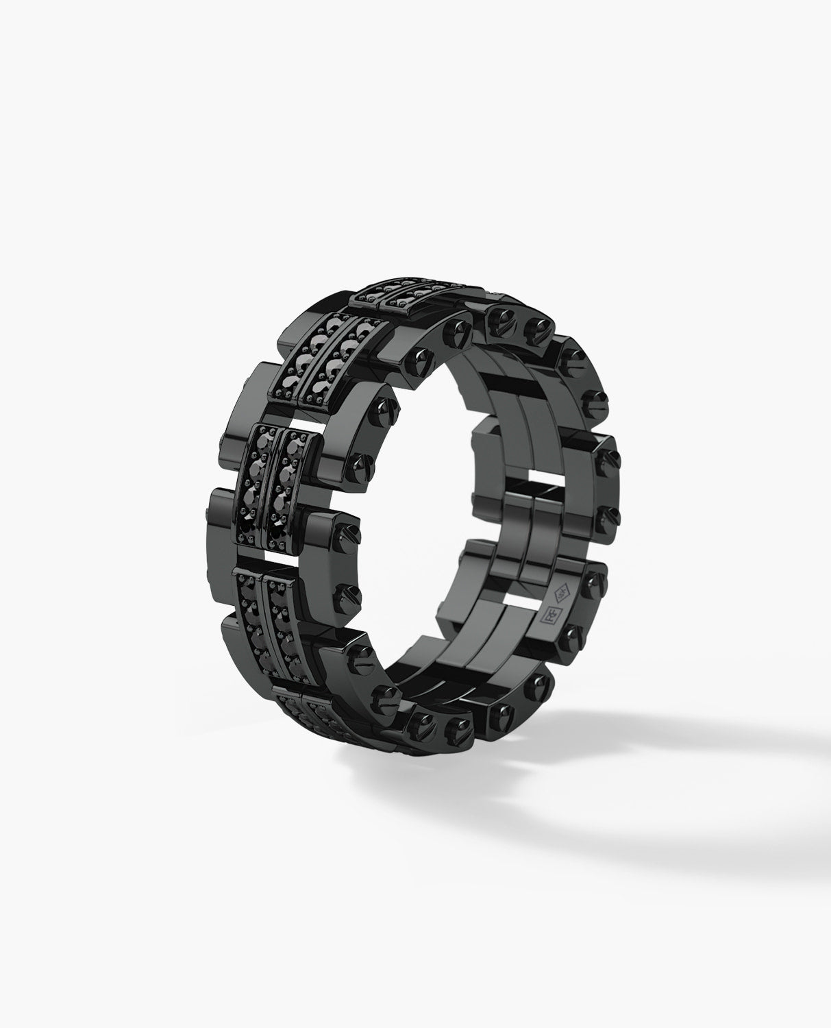 GETCHELL EverBlak Black Gold Ring with 0.80ct Black Diamonds - Wide Version