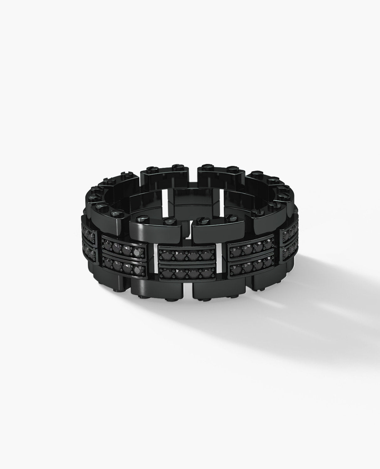 GETCHELL EverBlak Black Gold Ring with 0.80ct Black Diamonds - Wide Version