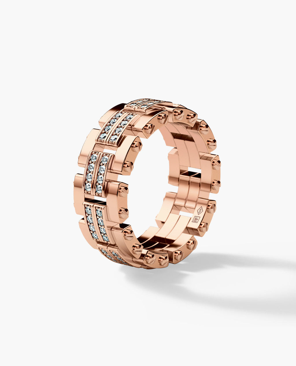 GETCHELL Gold Ring with 0.80ct Diamonds - Wide Version