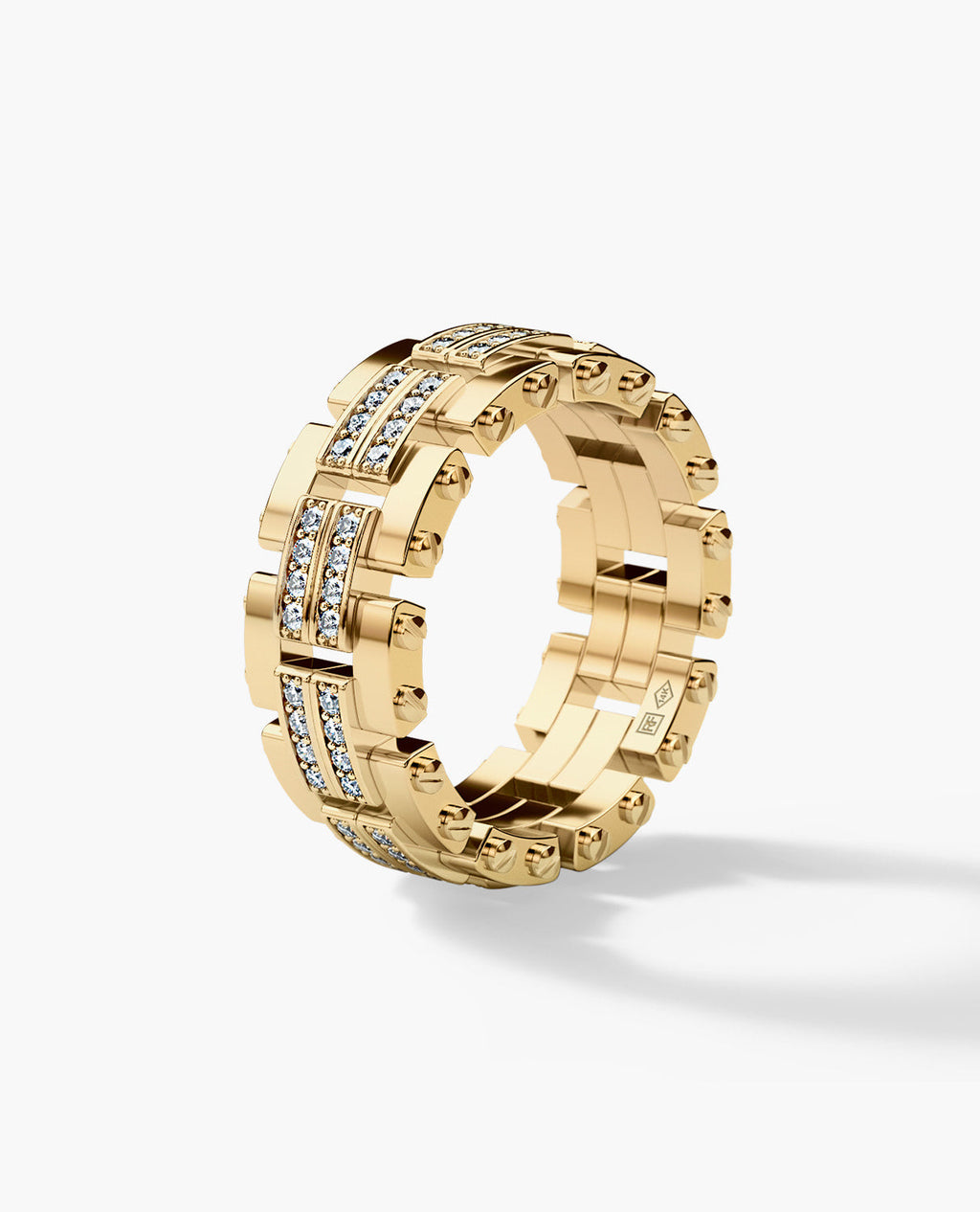 GETCHELL Gold Ring with 0.80ct Diamonds - Wide Version