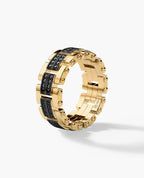 GETCHELL Gold Ring with 0.80ct Black Diamonds - Wide Version