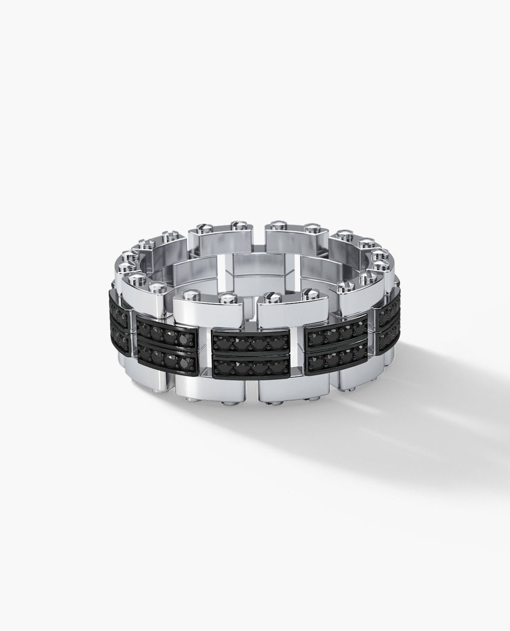 GETCHELL Gold Ring with 0.80ct Black Diamonds - Wide Version