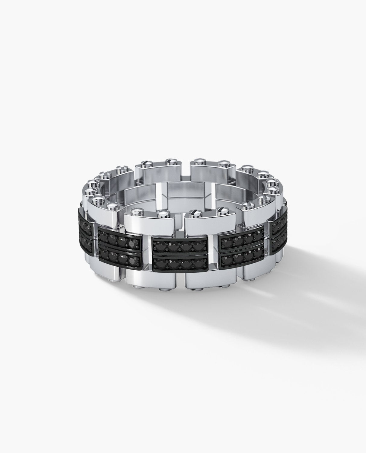 GETCHELL Gold Ring with 0.80ct Black Diamonds - Wide Version